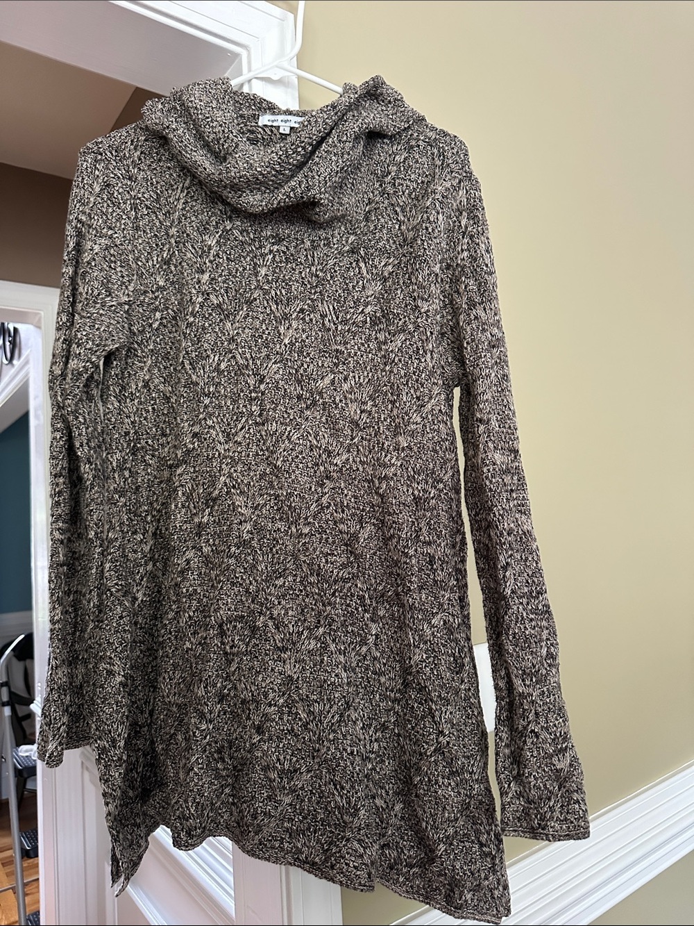 Cozy Brown Marled Hooded Women's Sweater